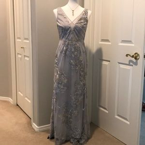 Adrianna Papell grey floral dress
